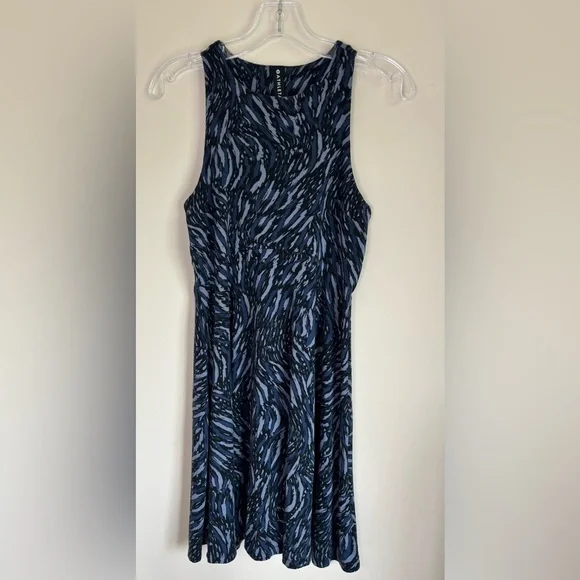 Athleta Blue and Black Patterned Mini Dress Size S Casual - Picture 2 of 10